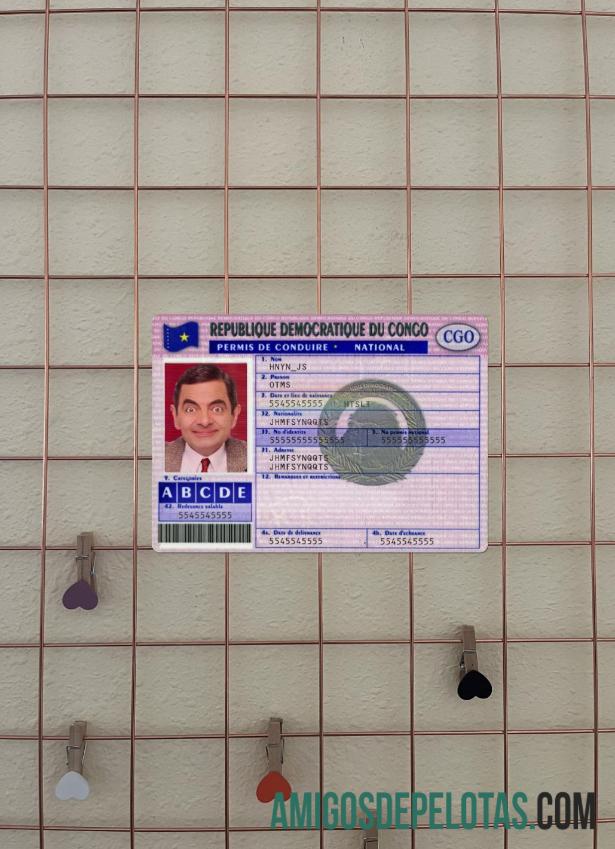 Carta de Condução do Congo Versão 3 fotolook frente amostra